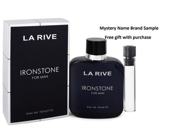 La Rive Ironstone by La Rive Eau De Toilette Spray 3.3 oz And a Mystery Name brand sample vile