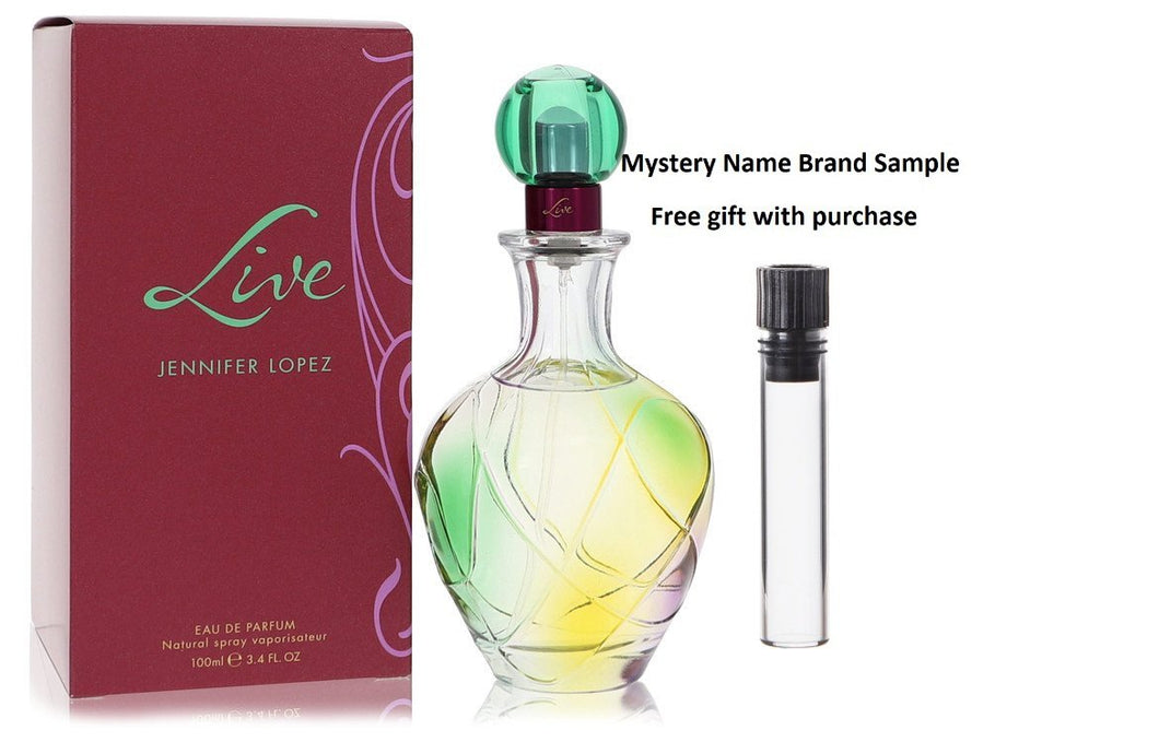 Live by Jennifer Lopez Eau De Parfum Spray 3.4 oz And a Mystery Name brand sample vile