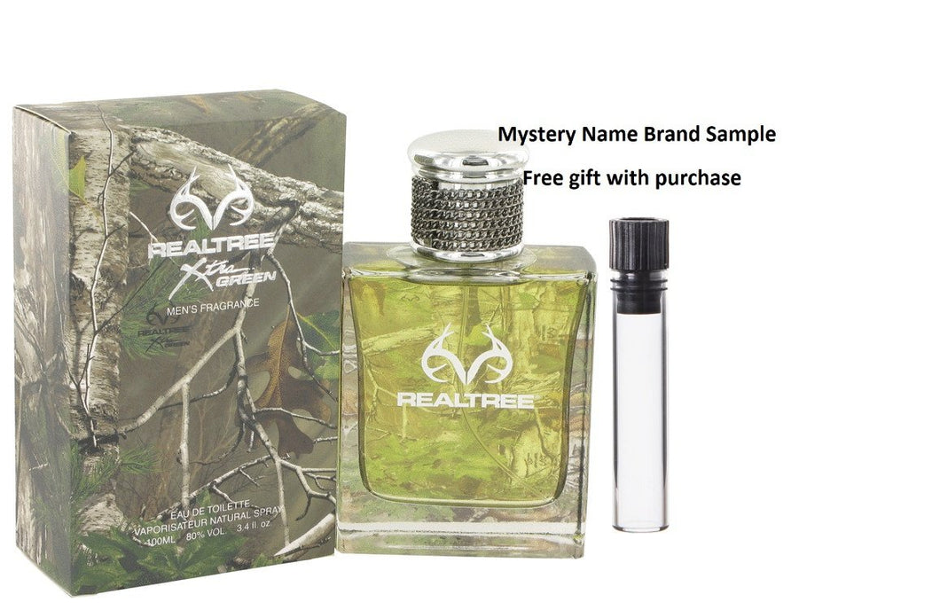 RealTree by Jordan Outdoor Eau De Toilette Spray 3.4 oz And a Mystery Name brand sample vile