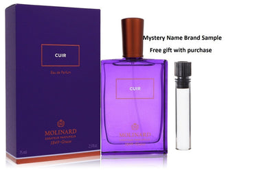 Molinard Cuir by Molinard Eau De Parfum Spray (Unisex) 2.5 oz And a Mystery Name brand sample vile