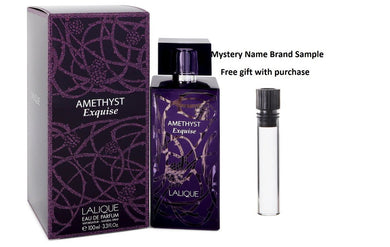 Lalique Amethyst Exquise by Lalique Eau De Parfum Spray 3.3 oz And a Mystery Name brand sample vile