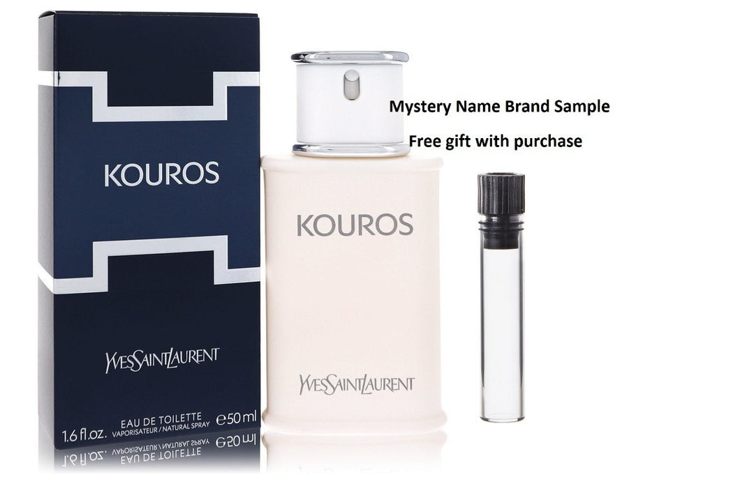 KOUROS by Yves Saint Laurent Eau De Toilette Spray 1.6 oz And a Mystery Name brand sample vile