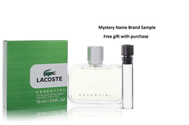 Lacoste Essential by Lacoste Eau De Toilette Spray 2.5 oz And a Mystery Name brand sample vile