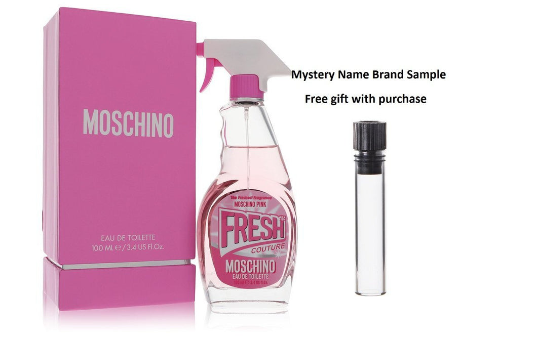 Moschino Fresh Pink Couture by Moschino Eau De Toilette Spray 3.4 oz And a Mystery Name brand sample vile