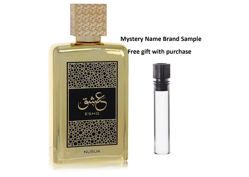 Nusuk Eshq by Nusuk Eau De Parfum Spray (Tester) 3.4 oz And a Mystery Name brand sample vile