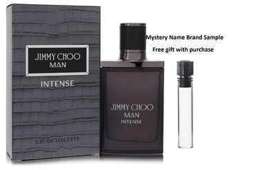 Jimmy Choo Man Intense by Jimmy Choo Eau De Toilette Spray 1.7 oz And a Mystery Name brand sample vile
