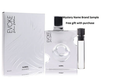 Evoke Silver Edition by Ajmal Eau De Parfum Spray 3 oz And a Mystery Name brand sample vile