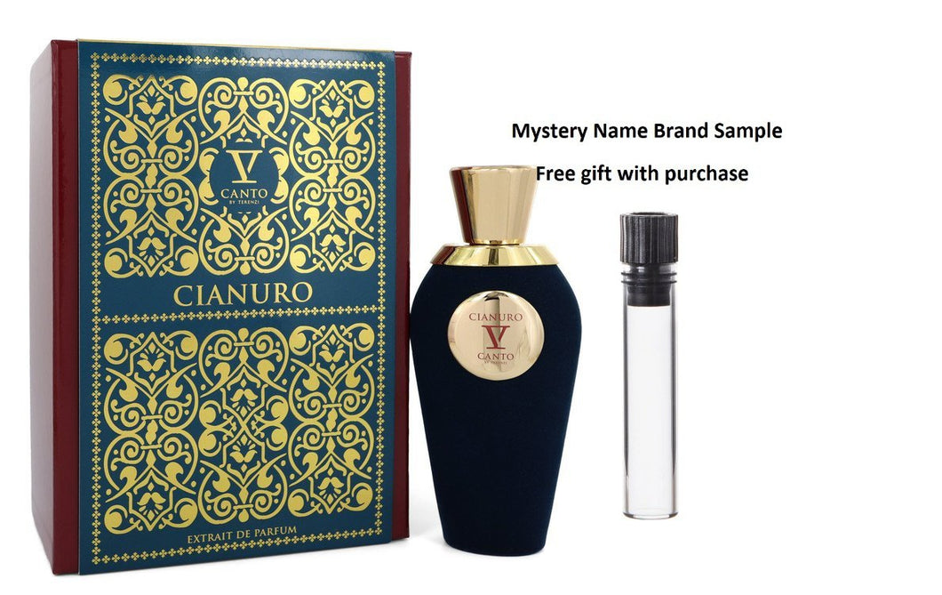 Cianuro V by V Canto Extrait De Parfum Spray (Unisex) 3.38 oz And a Mystery Name brand sample vile