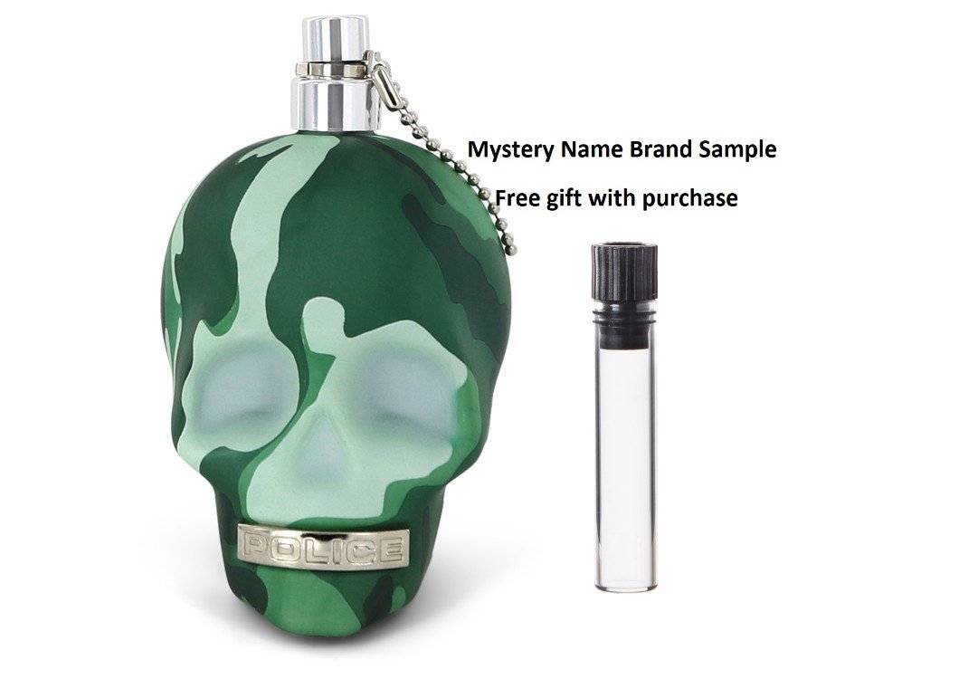 Police To Be Camouflage by Police Colognes Eau De Toilette Spray (Tester) 4.2 oz  And a Mystery Name brand sample vile