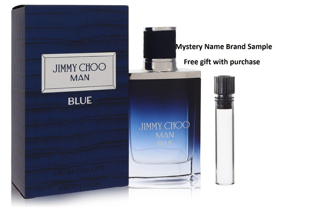 Jimmy Choo Man Blue by Jimmy Choo Eau De Toilette Spray 1.7 oz And a Mystery Name brand sample vile