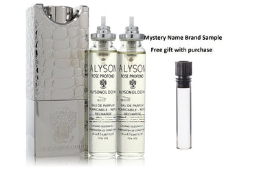 Rose Profond by Alyson Oldoini Eau De Parfum Refillable Spray Includes 3 x 20 ml Refills and Atomizer 2 oz And a Mystery Name brand sample vile