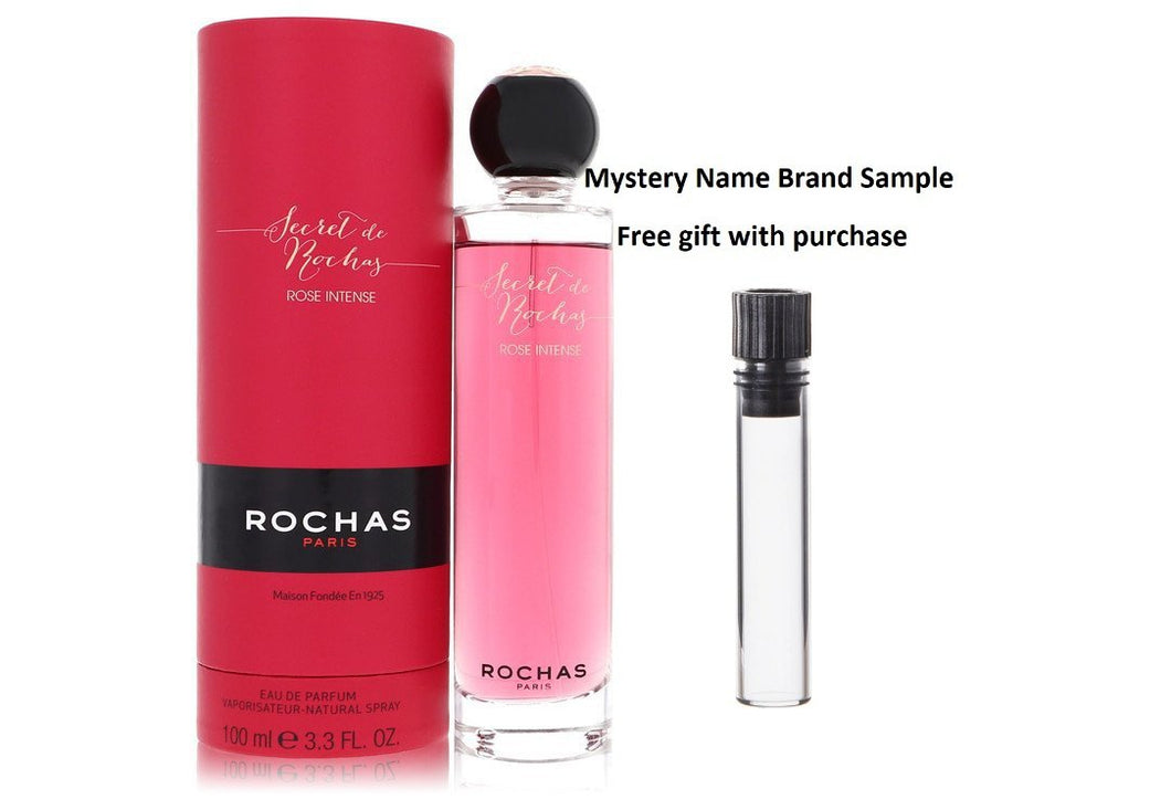 Secret De Rochas Rose Intense by Rochas Eau De Parfum Spray 3.3 oz And a Mystery Name brand sample vile