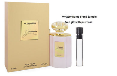 Al Haramain Junoon Rose by Al Haramain Eau De Parfum, Spray 2.5 oz And a Mystery Name brand sample vile