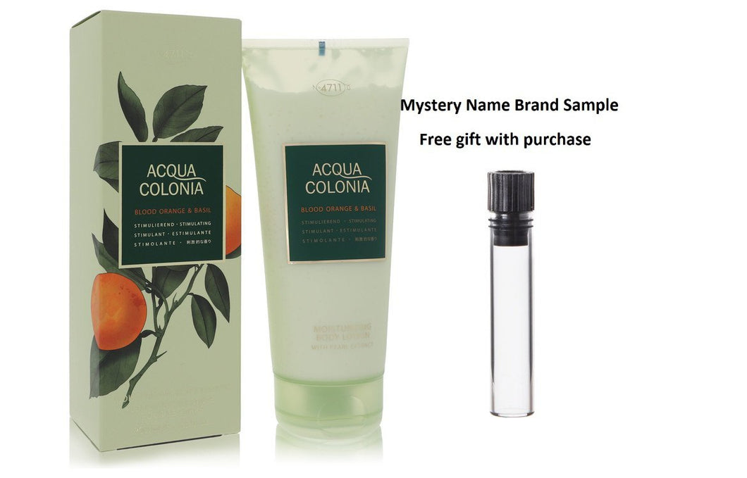 4711 Acqua Colonia Blood Orange & Basil by 4711 Body Lotion 6.8 oz And a Mystery Name brand sample vile