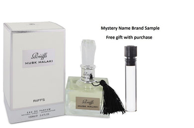 Riiffs Musk Malaki by Riiffs Eau De Parfum Spray (Unisex) 3.4 oz And a Mystery Name brand sample vile