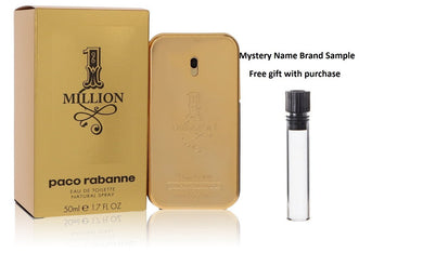 1 Million by Paco Rabanne Eau De Toilette Spray 1.7 oz And a Mystery Name brand sample vile