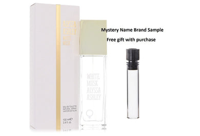 Alyssa Ashley White Musk by Alyssa Ashley Eau De Toilette Spray 3.4 oz And a Mystery Name brand sample vile