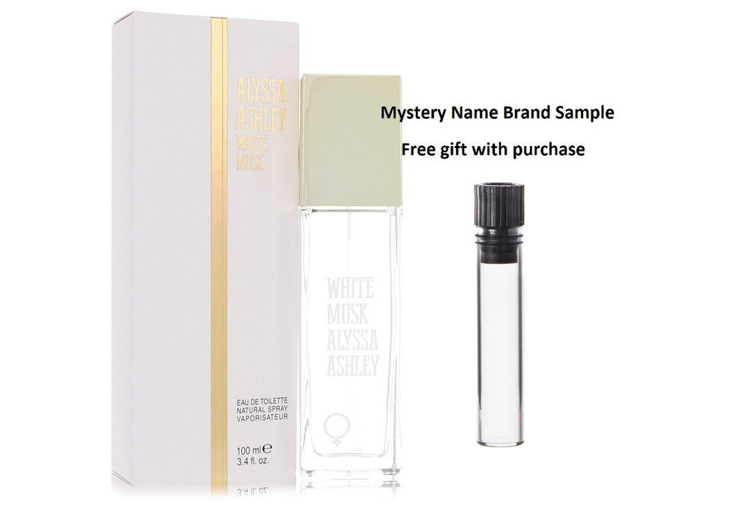Alyssa Ashley White Musk by Alyssa Ashley Eau De Toilette Spray 3.4 oz And a Mystery Name brand sample vile