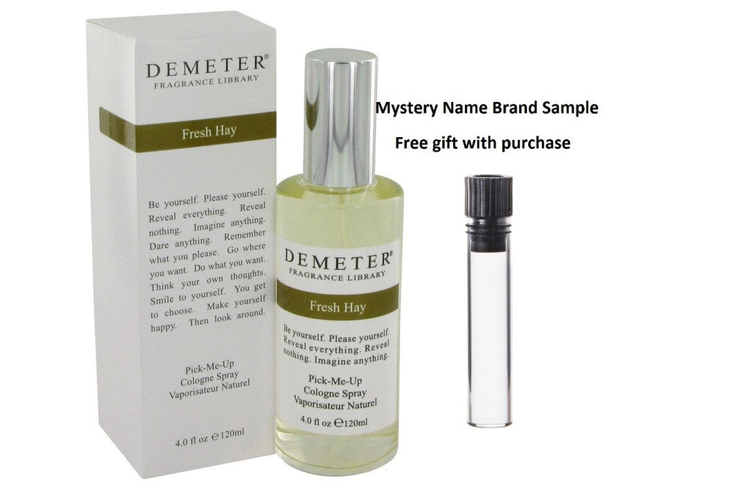 Demeter Fresh Hay by Demeter Cologne Spray 4 oz And a Mystery Name brand sample vile
