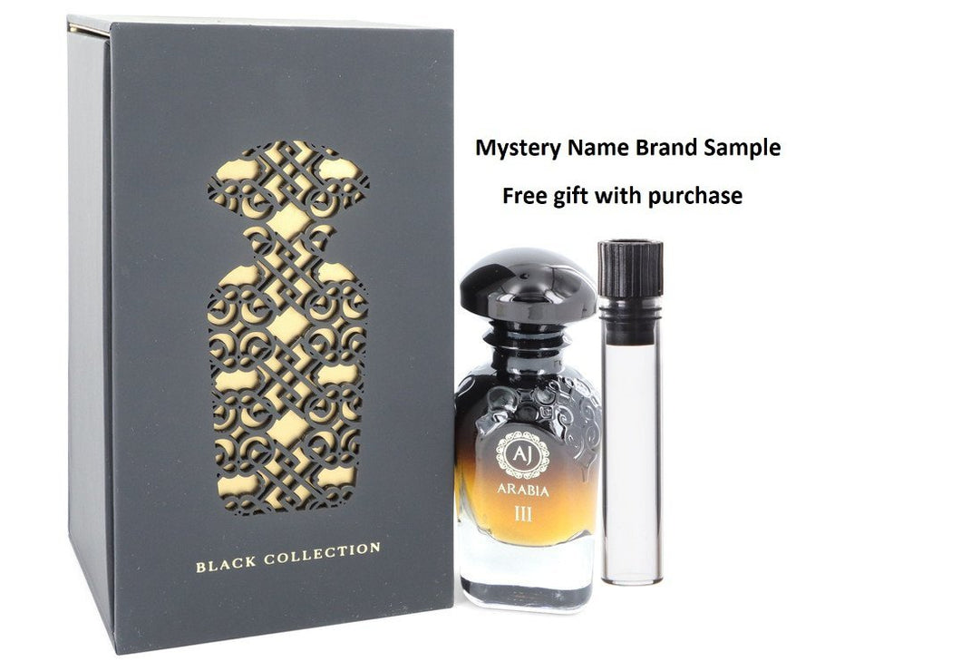 Arabia Black III by Widian Extrait De Parfum Spray (Unisex) 1.67 oz And a Mystery Name brand sample vile