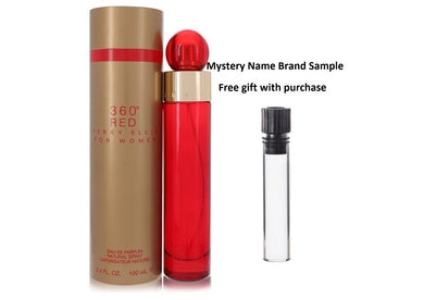 Perry Ellis 360 Red by Perry Ellis Eau De Parfum Spray 3.4 oz And a Mystery Name brand sample vile