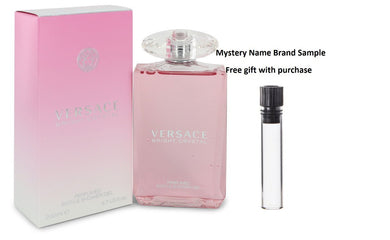 Bright Crystal by Versace Shower Gel 6.7 oz  And a Mystery Name brand sample vile