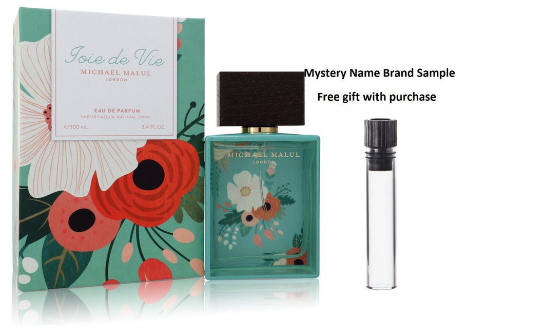 Joie de Vie by Michael Malul Eau De Parfum Spray 3.4 oz And a Mystery Name brand sample vile