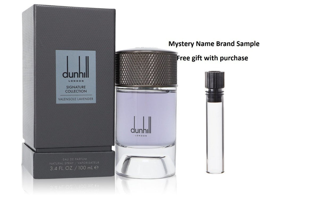 Dunhill Signature Collection Valensole Lavender by Alfred Dunhill Eau De Parfum Spray 3.4 oz And a Mystery Name brand sample vile