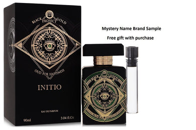 Initio Oud For Happiness by Initio Eau De Parfum Spray (Unisex) 3.04 oz And a Mystery Name brand sample vile