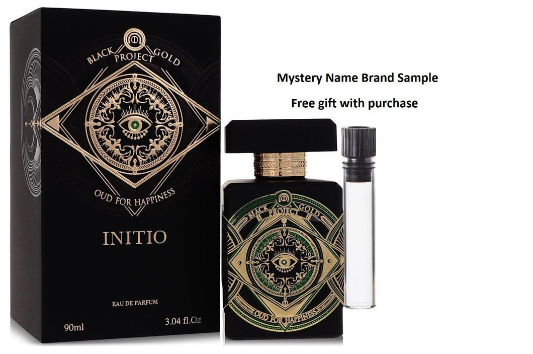 Initio Oud For Happiness by Initio Eau De Parfum Spray (Unisex) 3.04 oz And a Mystery Name brand sample vile