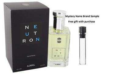 Ajmal Neutron by Ajmal Eau De Parfum Spray 3.4 oz And a Mystery Name brand sample vile