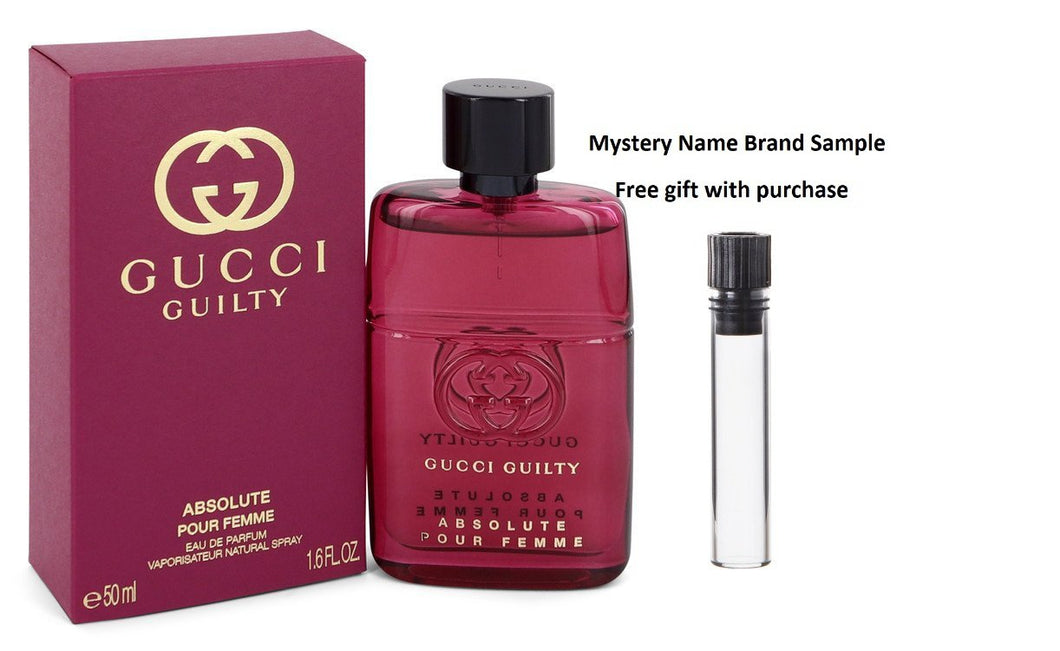 Gucci Guilty Absolute by Gucci Eau De Parfum Spray 1.7 oz And a Mystery Name brand sample vile