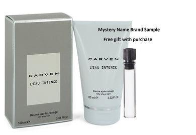 Carven L'eau Intense by Carven After Shave Balm 3.3 oz And a Mystery Name brand sample vile
