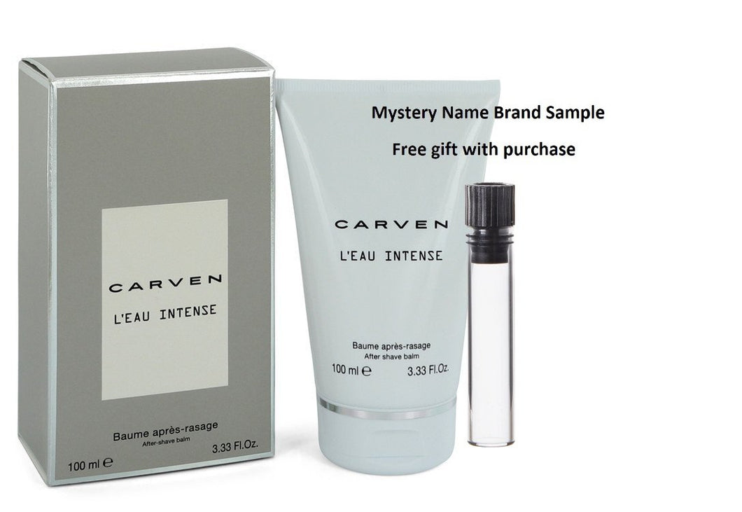 Carven L'eau Intense by Carven After Shave Balm 3.3 oz And a Mystery Name brand sample vile