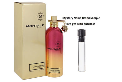 Montale Aoud Legend by Montale Eau De Parfum Spray (Unisex) 3.4 oz And a Mystery Name brand sample vile