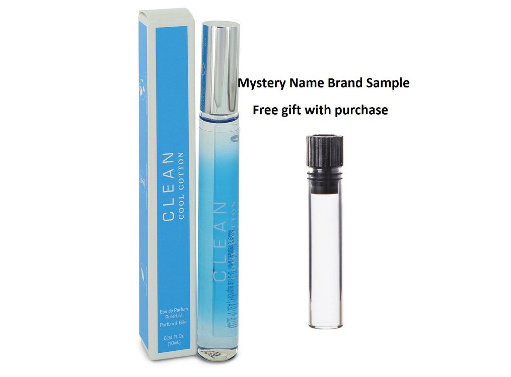 Clean Cool Cotton by Clean Mini EDP Roller Ball   .34 oz And a Mystery Name brand sample vile