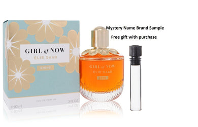 Girl of Now Shine by Elie Saab Eau De Parfum Spray 3 oz And a Mystery Name brand sample vile