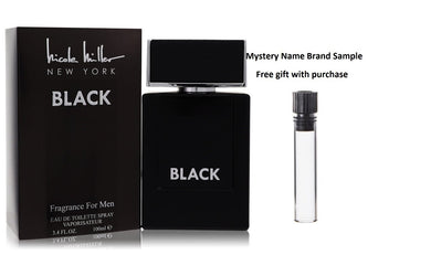 Nicole Miller Black by Nicole Miller Eau De Toilette Spray 3.4 oz And a Mystery Name brand sample vile