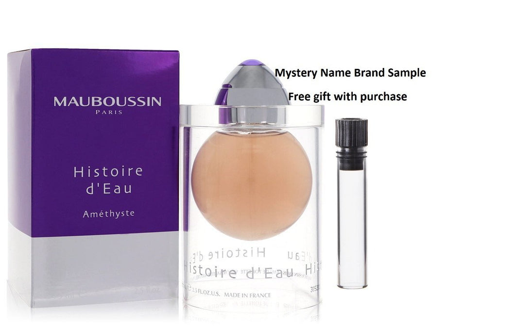 Histoire D'eau Amethyste by Mauboussin Eau De Toilette Spray 2.5 oz And a Mystery Name brand sample vile