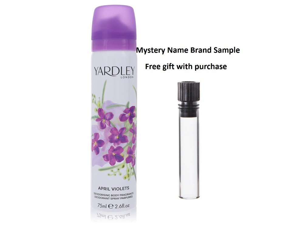 April Violets by Yardley London Body Spray 2.6 oz And a Mystery Name brand sample vile