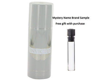 Invictus by Paco Rabanne Deodorant Spray 5 oz And a Mystery Name brand sample vile