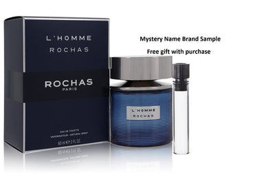 L'homme Rochas by Rochas Eau De Toilette Spray 2 oz And a Mystery Name brand sample vile