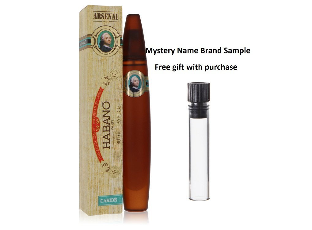 Habano Caribe by Gilles Cantuel Eau De Toilette Spray 1.36 oz And a Mystery Name brand sample vile
