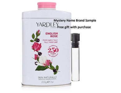 English Rose Yardley by Yardley London Talc 7 oz And a Mystery Name brand sample vile