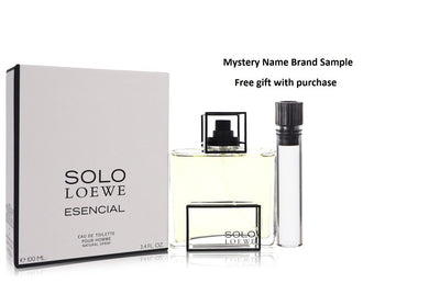 Solo Loewe Esencial by Loewe Eau De Toilette Spray 3.4 oz And a Mystery Name brand sample vile