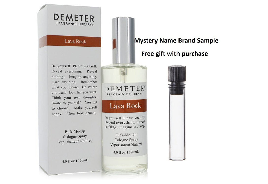 Demeter Lava Rock by Demeter Cologne Spray (Unisex) 4 oz And a Mystery Name brand sample vile