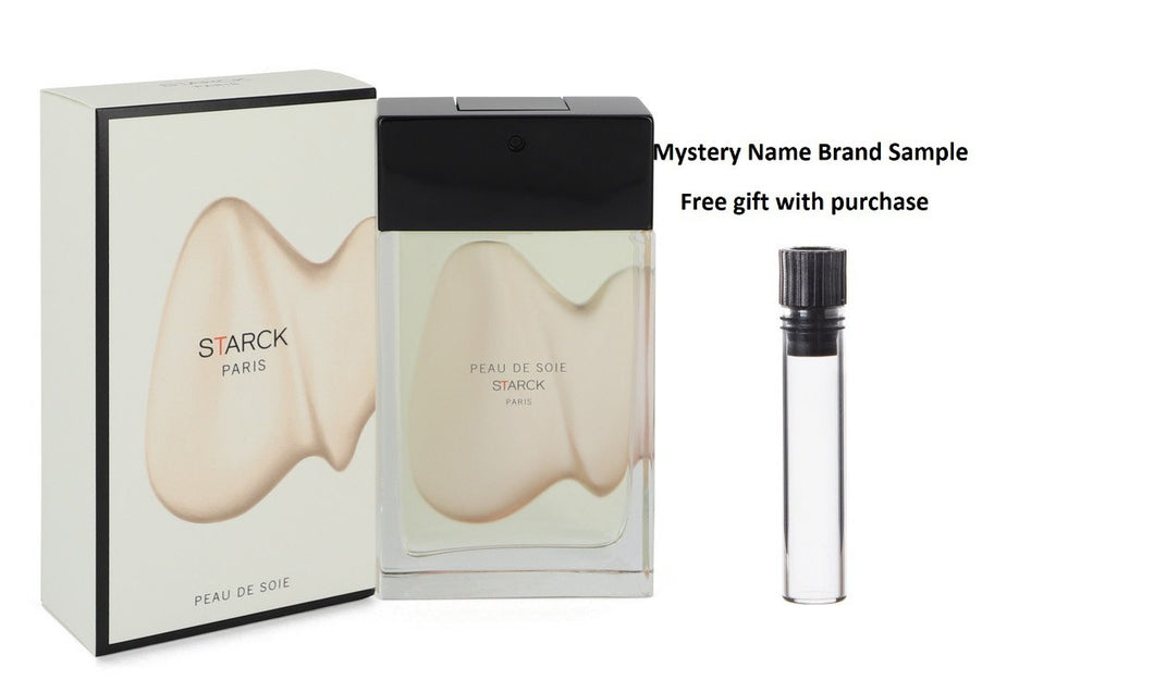 Peau De Soie by Starck Paris Eau De Toilette Spray (Unisex) 3 oz And a Mystery Name brand sample vile