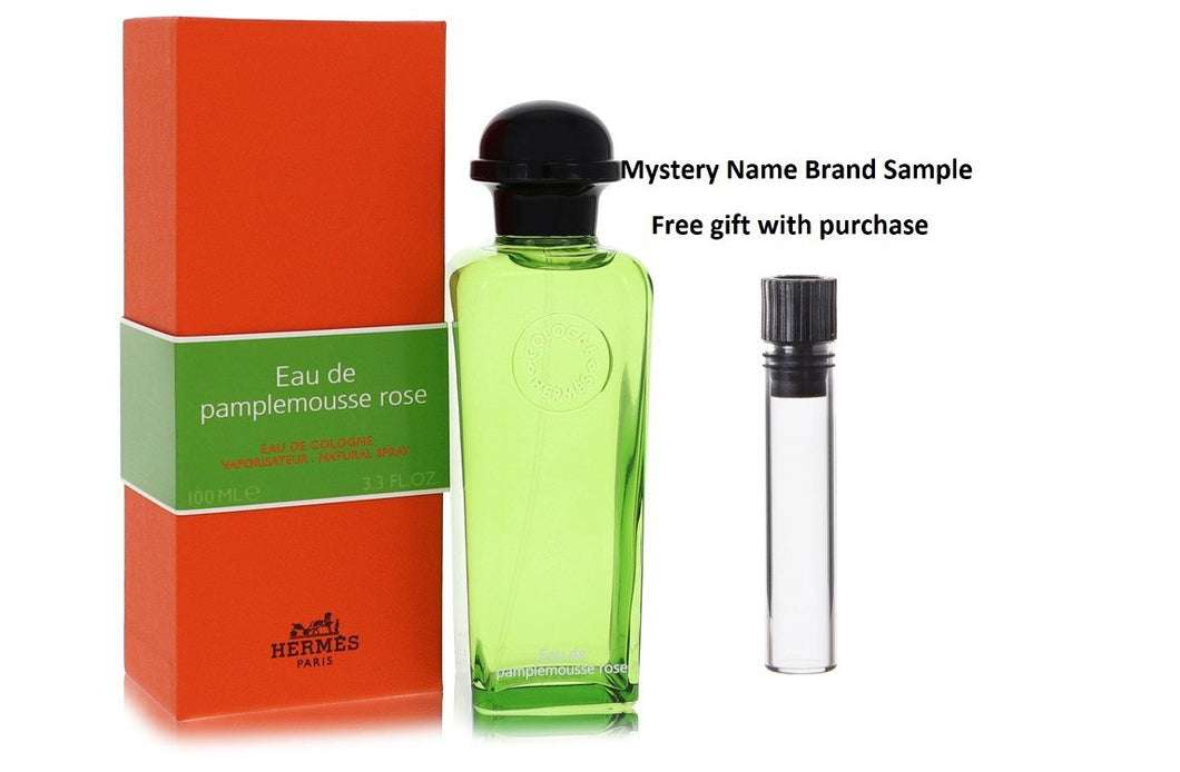 Eau De Pamplemousse Rose by Hermes Eau De Cologne Spray 3.3 oz And a Mystery Name brand sample vile