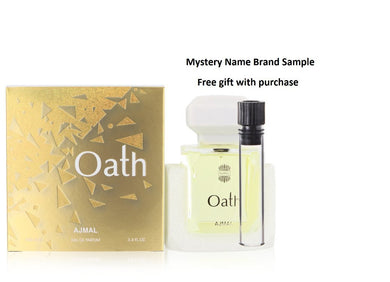 Ajmal Oath by Ajmal Eau De Parfum Spray 3.4 oz And a Mystery Name brand sample vile