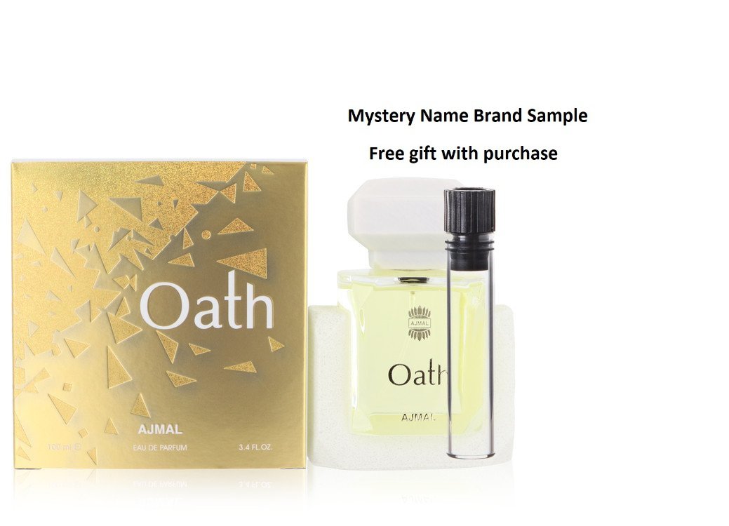 Ajmal Oath by Ajmal Eau De Parfum Spray 3.4 oz And a Mystery Name brand sample vile